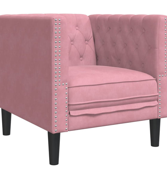 Chesterfield-Sessel Rosa Samt