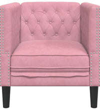 Chesterfield-Sessel Rosa Samt