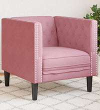 Chesterfield-Sessel Rosa Samt
