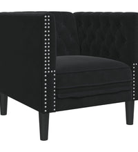 Chesterfield-Sessel Schwarz Samt