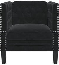 Chesterfield-Sessel Schwarz Samt