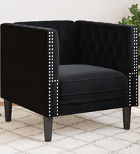 Chesterfield-Sessel Schwarz Samt