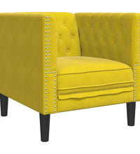 Chesterfield-Sessel Gelb Samt