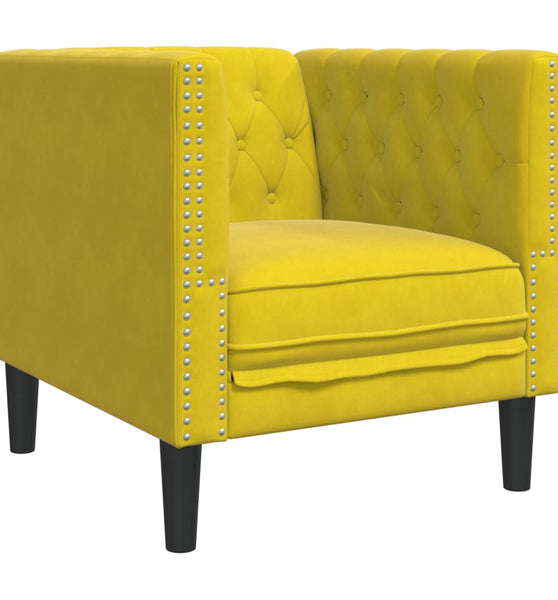 Chesterfield-Sessel Gelb Samt