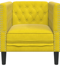 Chesterfield-Sessel Gelb Samt