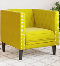 Chesterfield-Sessel Gelb Samt