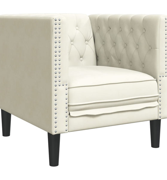 Chesterfield-Sessel Creme Samt