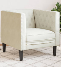 Chesterfield-Sessel Creme Samt
