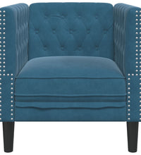 Chesterfield-Sessel Blau Samt