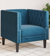 Chesterfield-Sessel Blau Samt