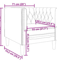 Chesterfield-Sessel Braun Kunstleder in Wildleder-Optik