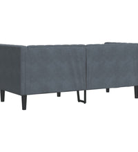 Chesterfield-Sofa mit Nackenrollen 2-Sitzer Dunkelgrau Samt