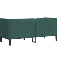 Chesterfield-Sofa mit Nackenrollen 2-Sitzer Dunkelgrün Samt