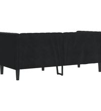 Chesterfield-Sofa mit Nackenrollen 2-Sitzer Schwarz Samt