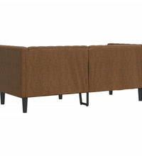 Chesterfield-Sofa 2-Sitzer Braun Kunstleder in Wildleder-Optik