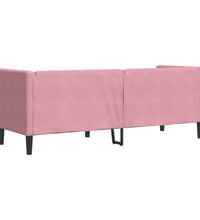 Chesterfield-Sofa mit Nackenrollen 3-Sitzer Rosa Samt