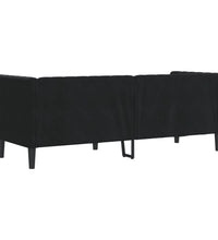 Chesterfield-Sofa mit Nackenrollen 3-Sitzer Schwarz Samt