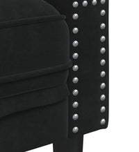 Chesterfield-Sofa mit Nackenrollen 3-Sitzer Schwarz Samt