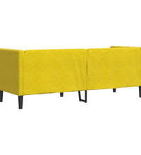 Chesterfield-Sofa mit Nackenrollen 3-Sitzer Gelb Samt