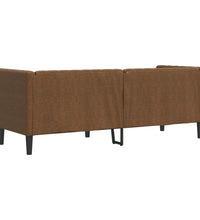 Chesterfield-Sofa 3-Sitzer Braun Kunstleder in Wildleder-Optik