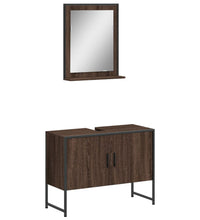 2-tlg. Badmöbel-Set Braun Eichen-Optik Holzwerkstoff