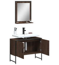 2-tlg. Badmöbel-Set Braun Eichen-Optik Holzwerkstoff
