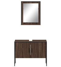 2-tlg. Badmöbel-Set Braun Eichen-Optik Holzwerkstoff