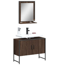 2-tlg. Badmöbel-Set Braun Eichen-Optik Holzwerkstoff