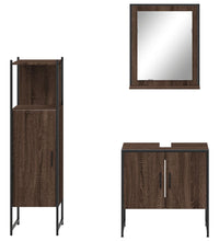 3-tlg. Badmöbel-Set Braun Eichen-Optik Holzwerkstoff