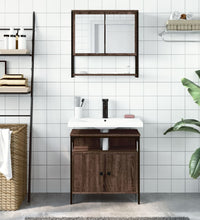 2-tlg. Badmöbel-Set Braun Eichen-Optik Holzwerkstoff
