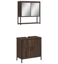 2-tlg. Badmöbel-Set Braun Eichen-Optik Holzwerkstoff