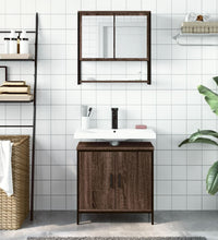 2-tlg. Badmöbel-Set Braun Eichen-Optik Holzwerkstoff