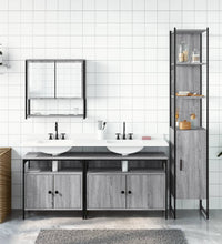 4-tlg. Badmöbel-Set Grau Sonoma Holzwerkstoff