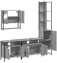 4-tlg. Badmöbel-Set Grau Sonoma Holzwerkstoff