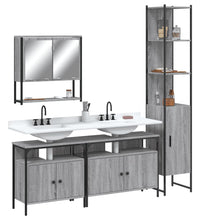 4-tlg. Badmöbel-Set Grau Sonoma Holzwerkstoff