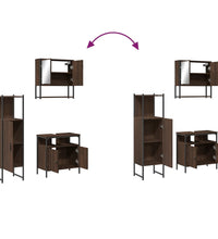 3-tlg. Badmöbel-Set Braun Eichen-Optik Holzwerkstoff