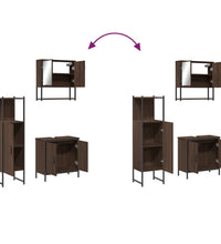 3-tlg. Badmöbel-Set Braun Eichen-Optik Holzwerkstoff