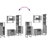 4-tlg. Badmöbel-Set Grau Sonoma Holzwerkstoff