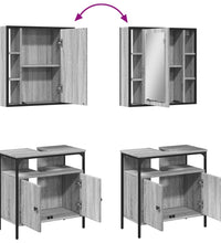 2-tlg. Badmöbel-Set Grau Sonoma Holzwerkstoff