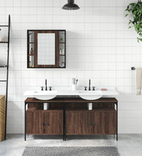 3-tlg. Badmöbel-Set Braun Eichen-Optik Holzwerkstoff