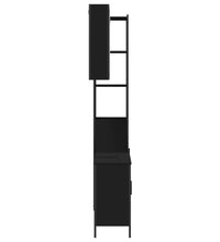 3-tlg. Badmöbel-Set Schwarz Holzwerkstoff