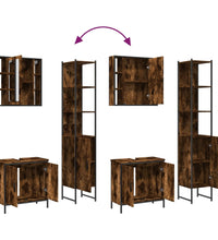 3-tlg. Badmöbel-Set Räuchereiche Holzwerkstoff