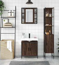 3-tlg. Badmöbel-Set Braun Eichen-Optik Holzwerkstoff