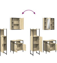 3-tlg. Badmöbel-Set Sonoma-Eiche Holzwerkstoff