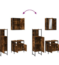 3-tlg. Badmöbel-Set Räuchereiche Holzwerkstoff