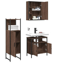 3-tlg. Badmöbel-Set Braun Eichen-Optik Holzwerkstoff