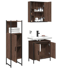 3-tlg. Badmöbel-Set Braun Eichen-Optik Holzwerkstoff