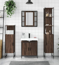 4-tlg. Badmöbel-Set Braun Eichen-Optik Holzwerkstoff