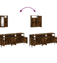 3-tlg. Badmöbel-Set Räuchereiche Holzwerkstoff