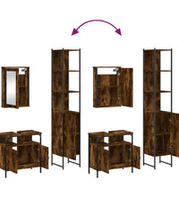 3-tlg. Badmöbel-Set Räuchereiche Holzwerkstoff